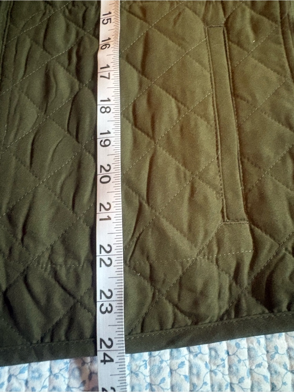 Chaps Quilted Vest Olive Green Suede Shoulder NWT - Picture 2 of 8